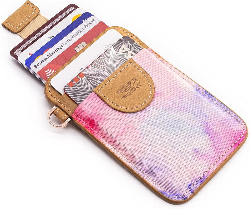 POCKT Slim Card Holder Wallet For Men and Women - Minimalist Front Pocket Wallet Elastic Credit Card Holder Genuine Leather RFID Blocking Card Case Wallets | Mood… - Image 4